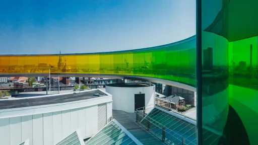 Rainbow walk in Art Museum in Aarhus, Denmark, by David Eiselt